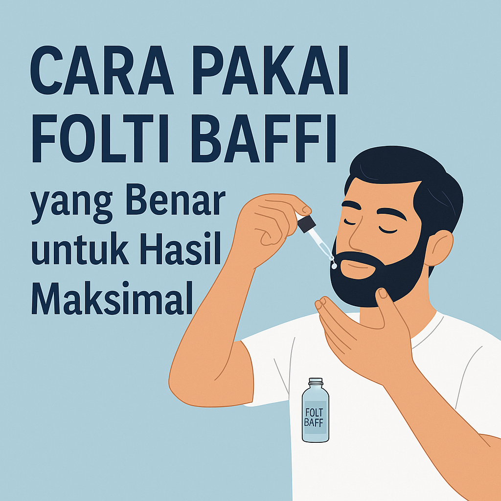 Cara pakai Folti Baffi yang benar untuk hasil maksimal, pria sedang mengoleskan serum ke brewok